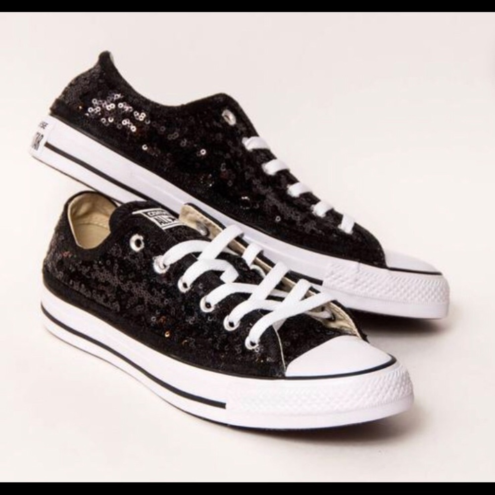 Converse All Star Chuck Taylor black sequin sz 8